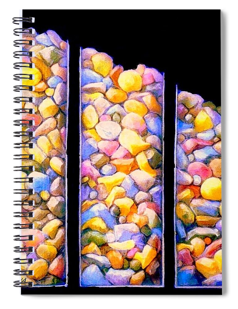 Stones Spiral Notebook featuring the painting Pebble Dash by VIVA Anderson