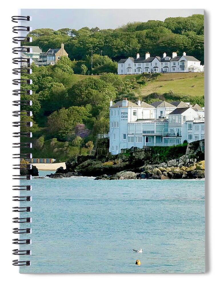 Pedn Olva Spiral Notebook featuring the photograph Pedn Olva Hotel Porthminster Beach St Ives by Terri Waters