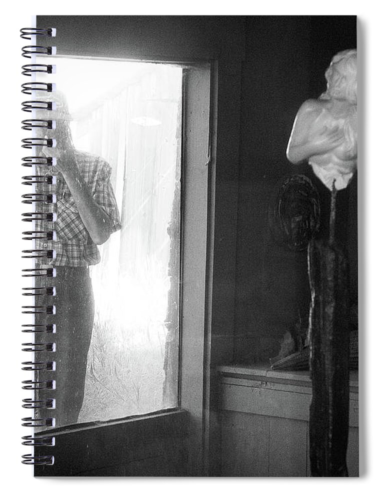 Female Nude Spiral Notebook featuring the photograph Peeping Herman by Mike Bergen