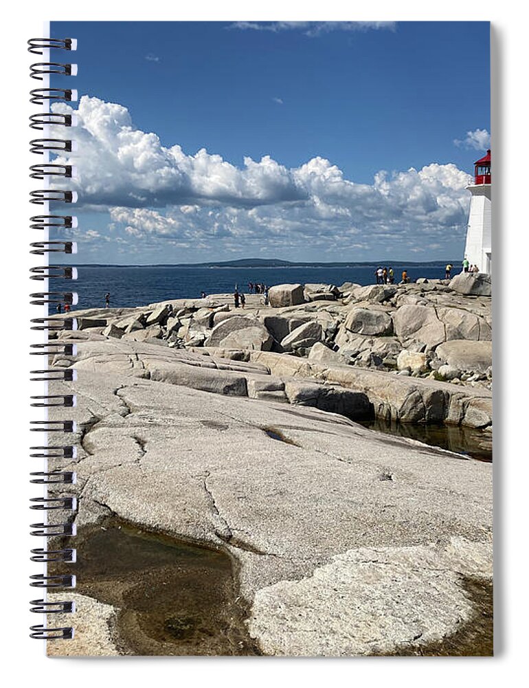 Peggys Cove Lighthouse Spiral Notebook featuring the photograph Peggy's Cove Lighthouse - Nova Scotia - Canada by Phil Banks