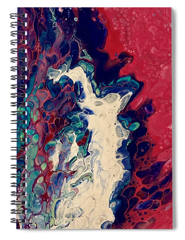 Acrylic Pour Spiral Notebook featuring the painting Pentecost by Danielle Rosaria