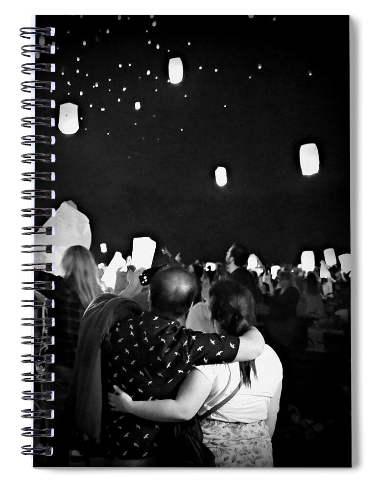 Lantern Spiral Notebook featuring the photograph People 1 by Carol Jorgensen