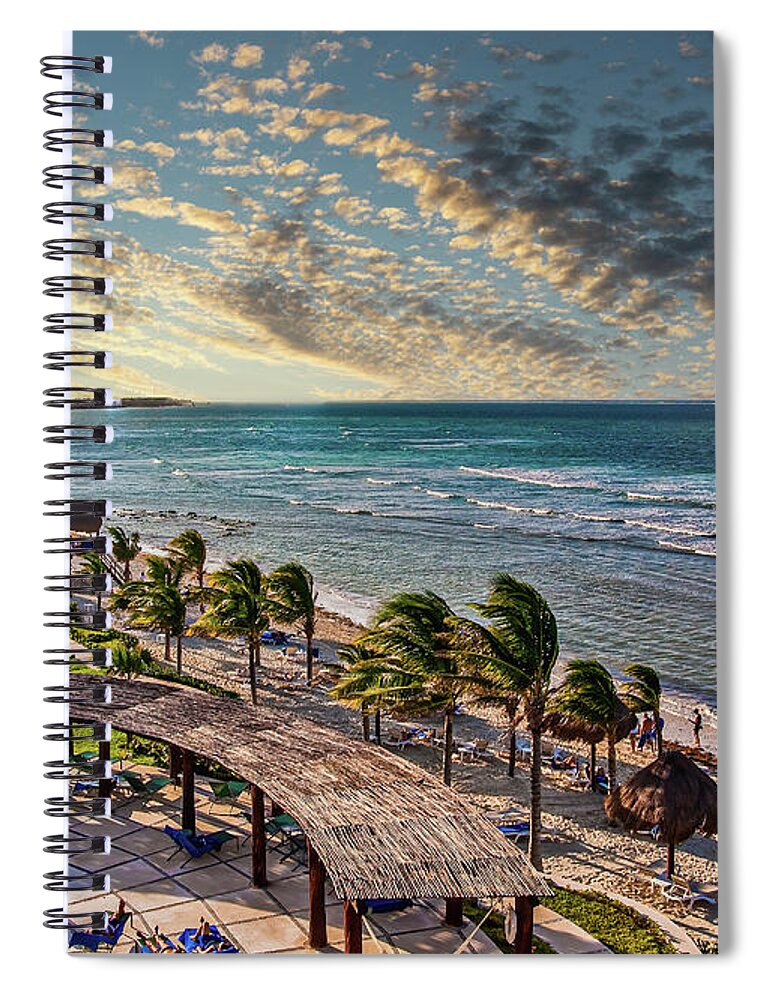 Beach Spiral Notebook featuring the photograph People at a Tropical Beach Resort by Darryl Brooks