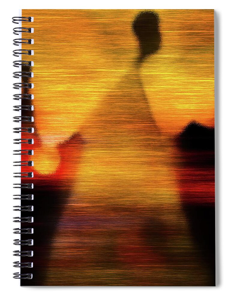 People At Sunrise Spiral Notebook featuring the photograph People at Sunrise No 002 by Al Fio Bonina