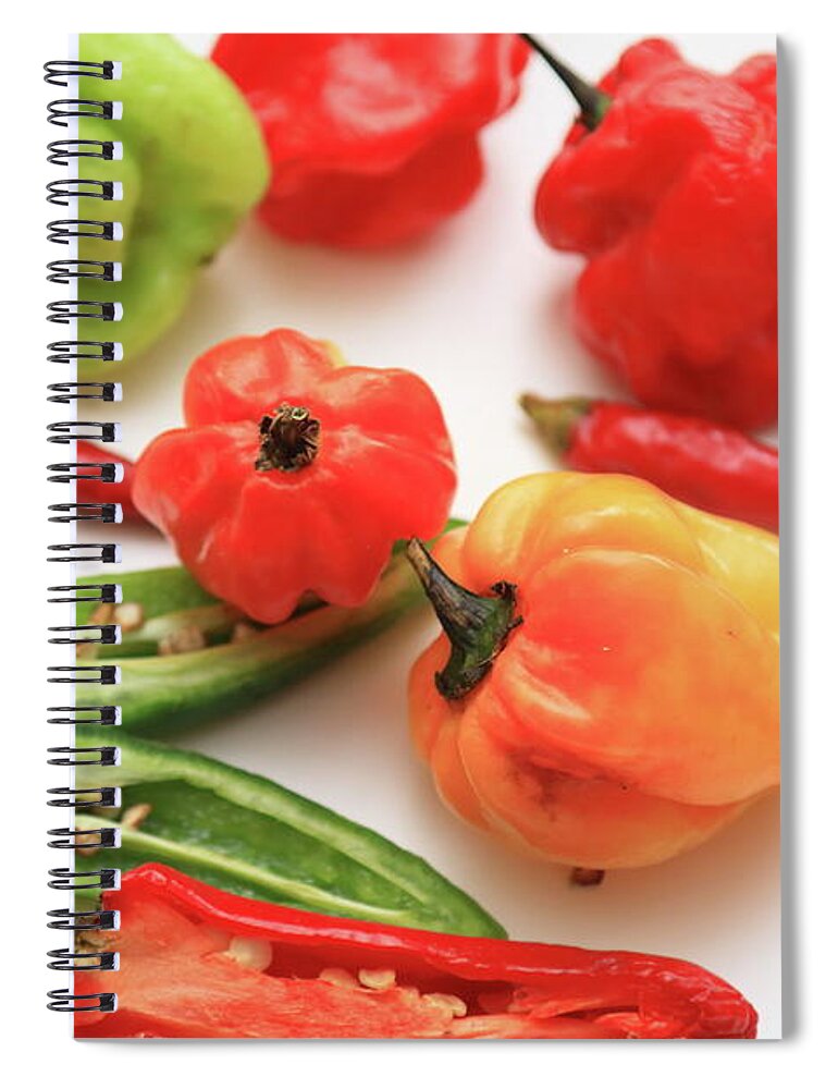 Food Peppers Spiral Notebook featuring the photograph Pepper Mix by Baggieoldboy