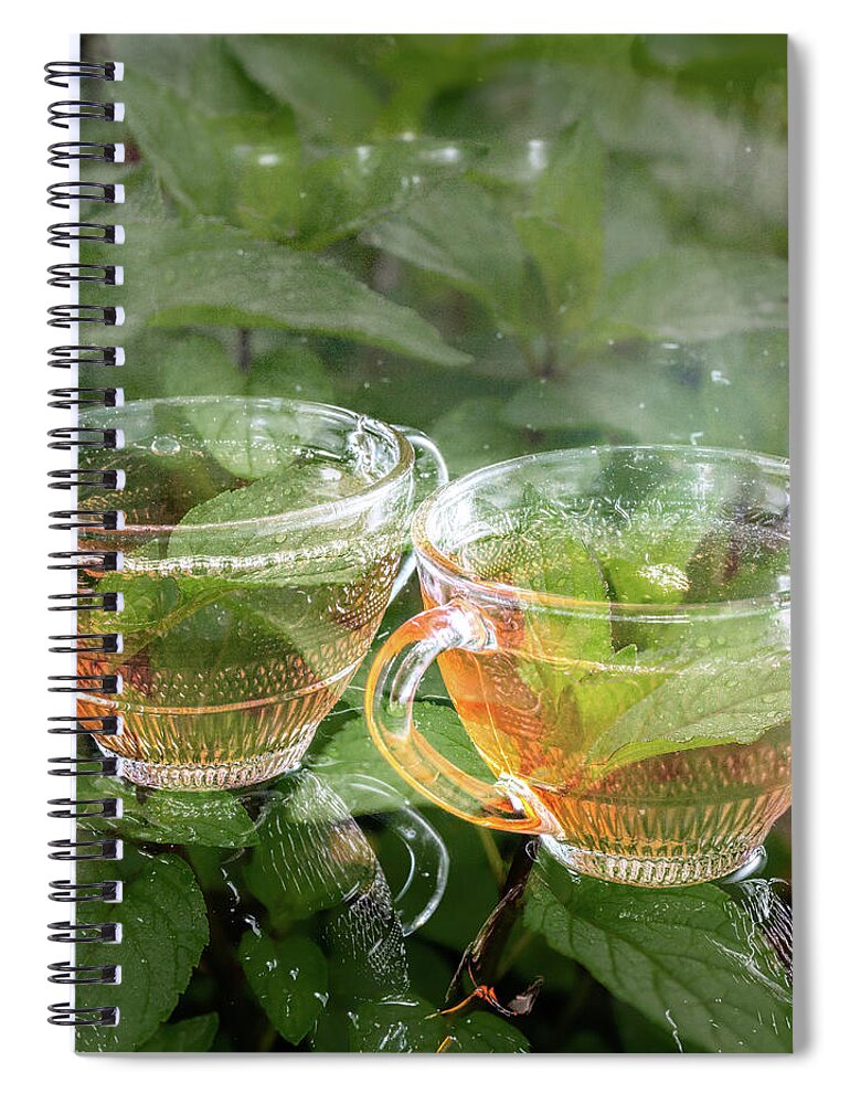 Peppermint Tea Spiral Notebook featuring the photograph Peppermint Tea by Sharon Popek