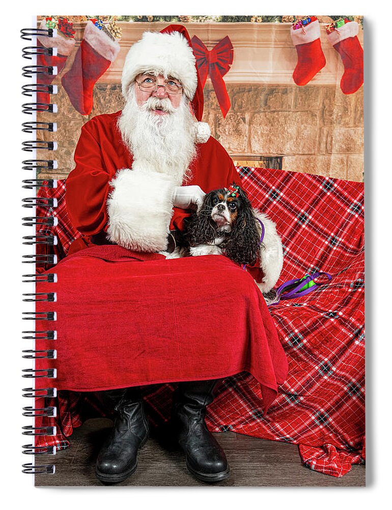 Peppermint Spiral Notebook featuring the photograph Peppermint with Santa 1 by Christopher Holmes