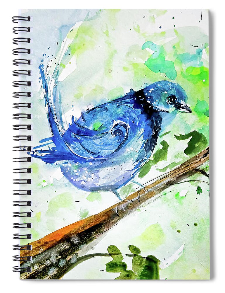Perched Spiral Notebook featuring the painting Perched But Ready To Fly by Lisa Kaiser