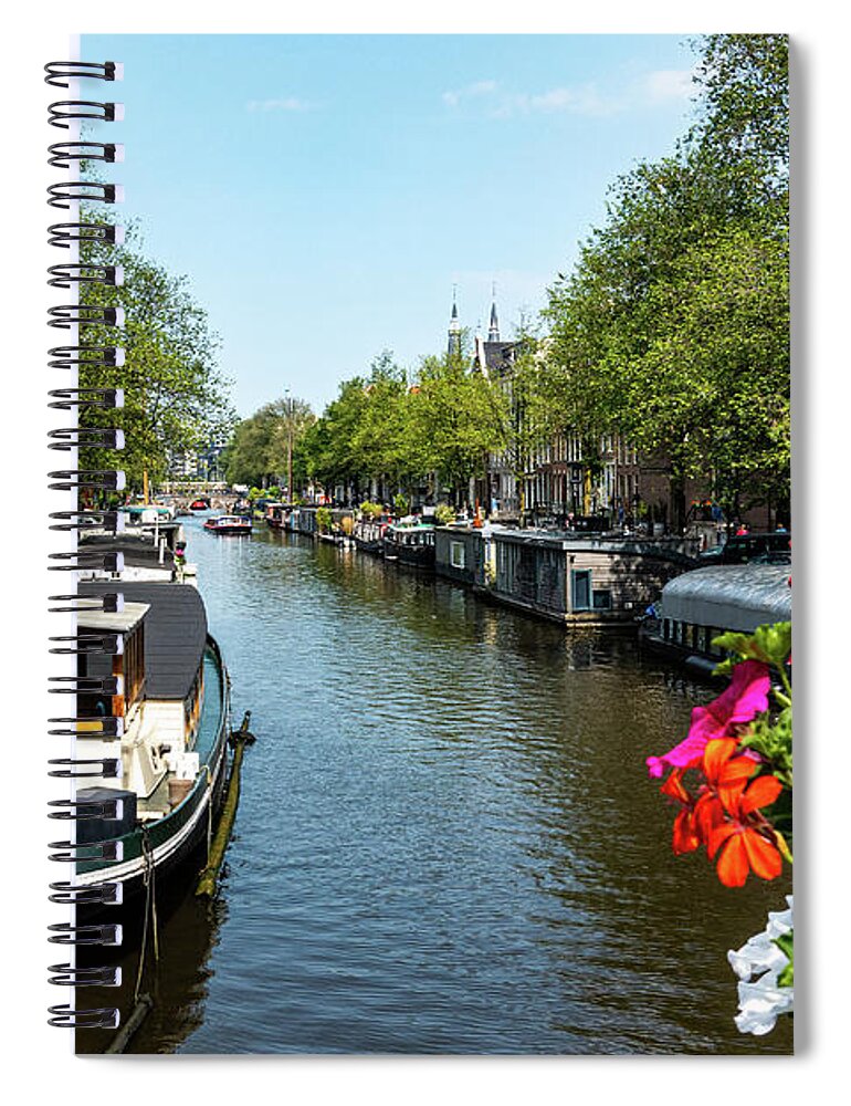 Amsterdam Canal Spiral Notebook featuring the photograph Perfect Dutch Day by Marian Tagliarino