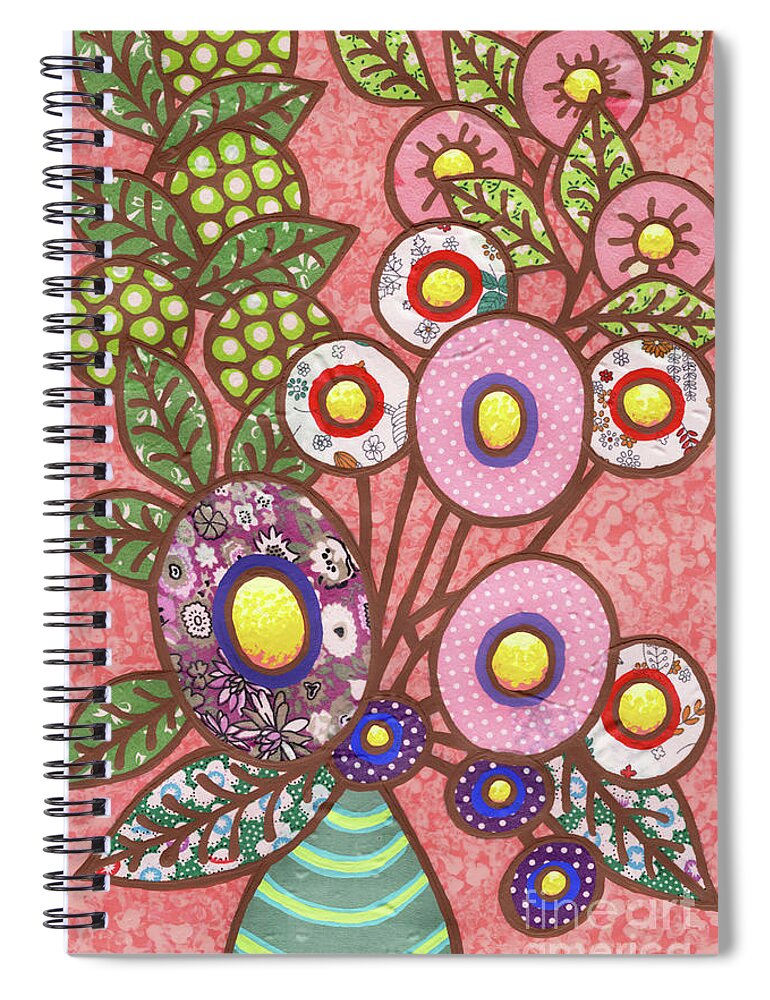 Flowers In A Vase Spiral Notebook featuring the painting Perfect In Pink Bouquet by Amy E Fraser