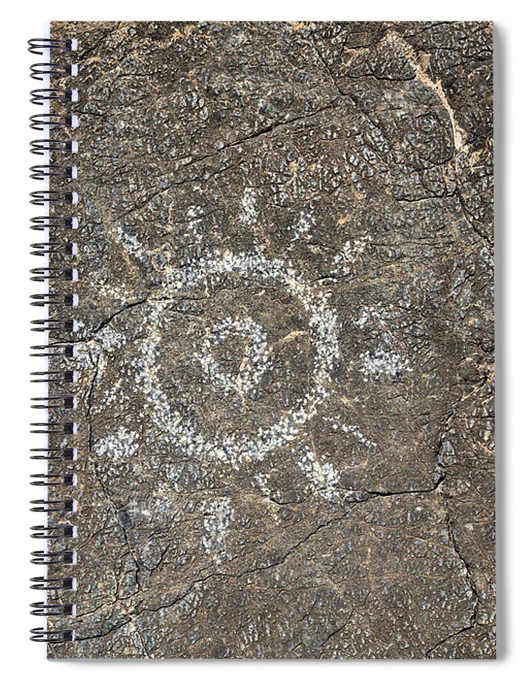 Tom Daniel Spiral Notebook featuring the photograph Perfect Sun Petroglyph by Tom Daniel