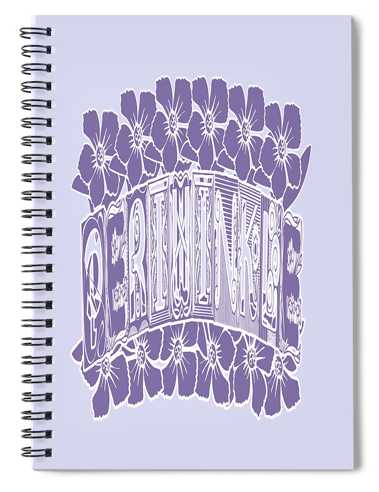 Periwinkle Spiral Notebook featuring the digital art Periwinkle Blue Floral Trend by Delynn Addams