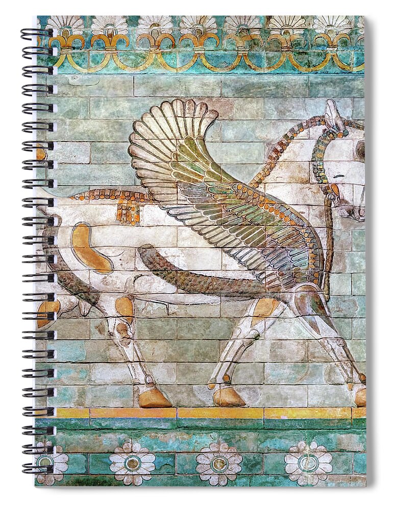 Persian Bull Spiral Notebook featuring the photograph Persian Winged Bull by Weston Westmoreland