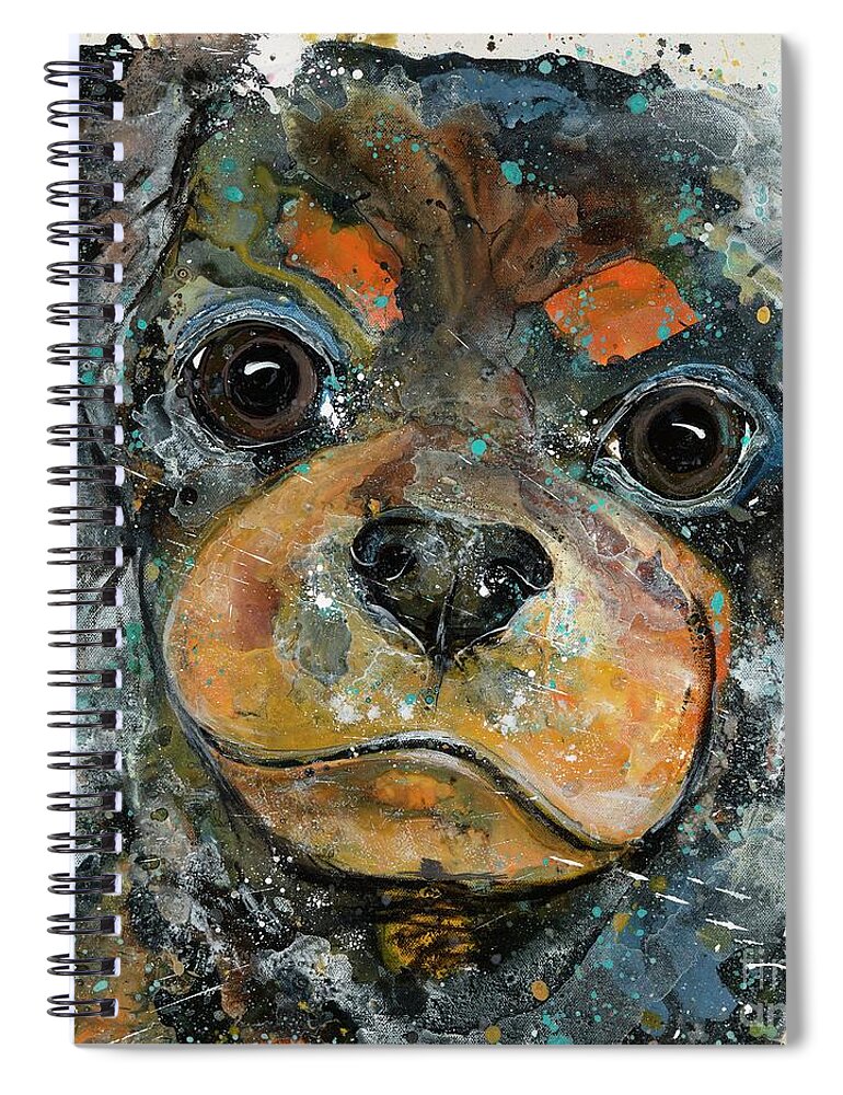 Black Dog Spiral Notebook featuring the painting Persistence by Kasha Ritter
