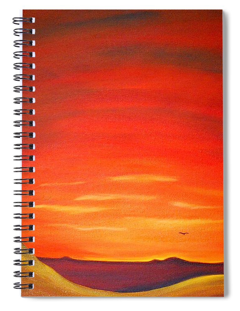 Sun Spiral Notebook featuring the painting Persistence of the Sun by Franci Hepburn