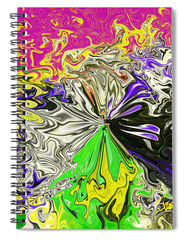 Swirl Spiral Notebook featuring the digital art Petal to the Metal by Susan Fielder