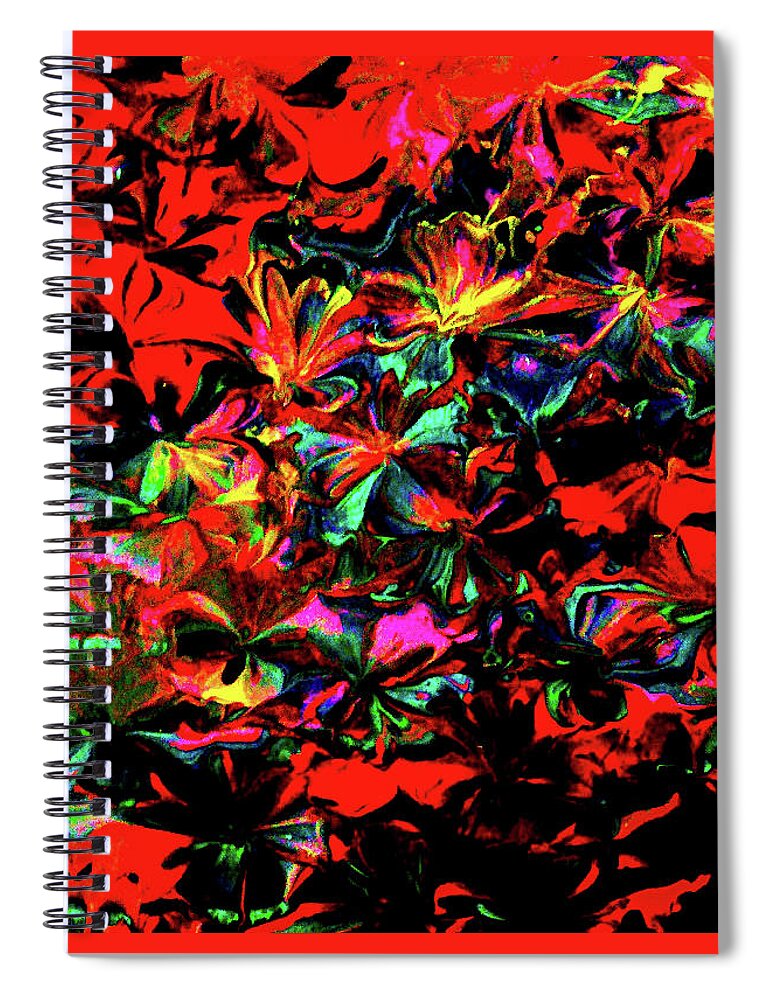 Red Spiral Notebook featuring the painting Petals Of Red by Anna Adams