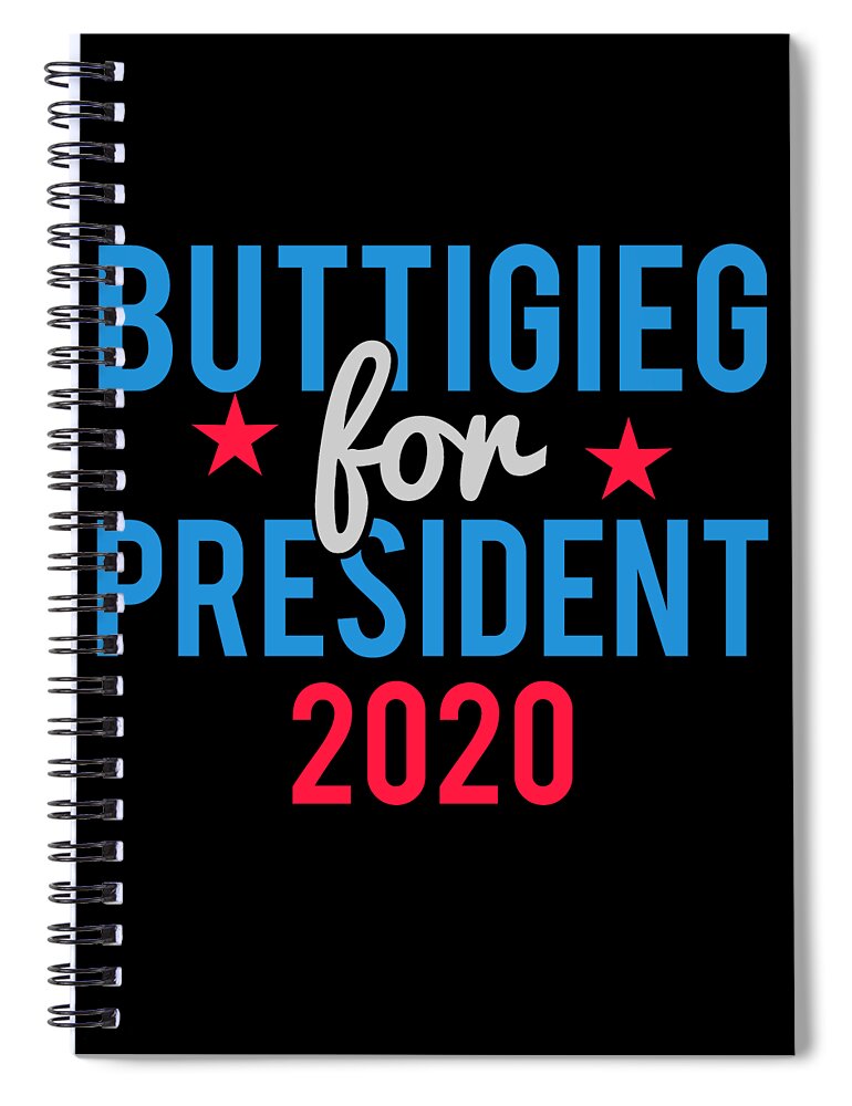 Cool Spiral Notebook featuring the digital art Pete Buttigieg For President 2020 by Flippin Sweet Gear