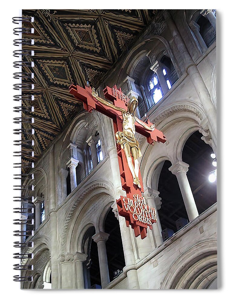 Cathedral Spiral Notebook featuring the photograph Peterborough Cathedral England by Jolanta Anna Karolska