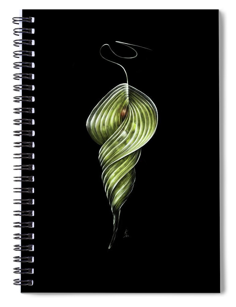 Phacus Spiral Notebook featuring the digital art Phacus Portrait by Kate Solbakk