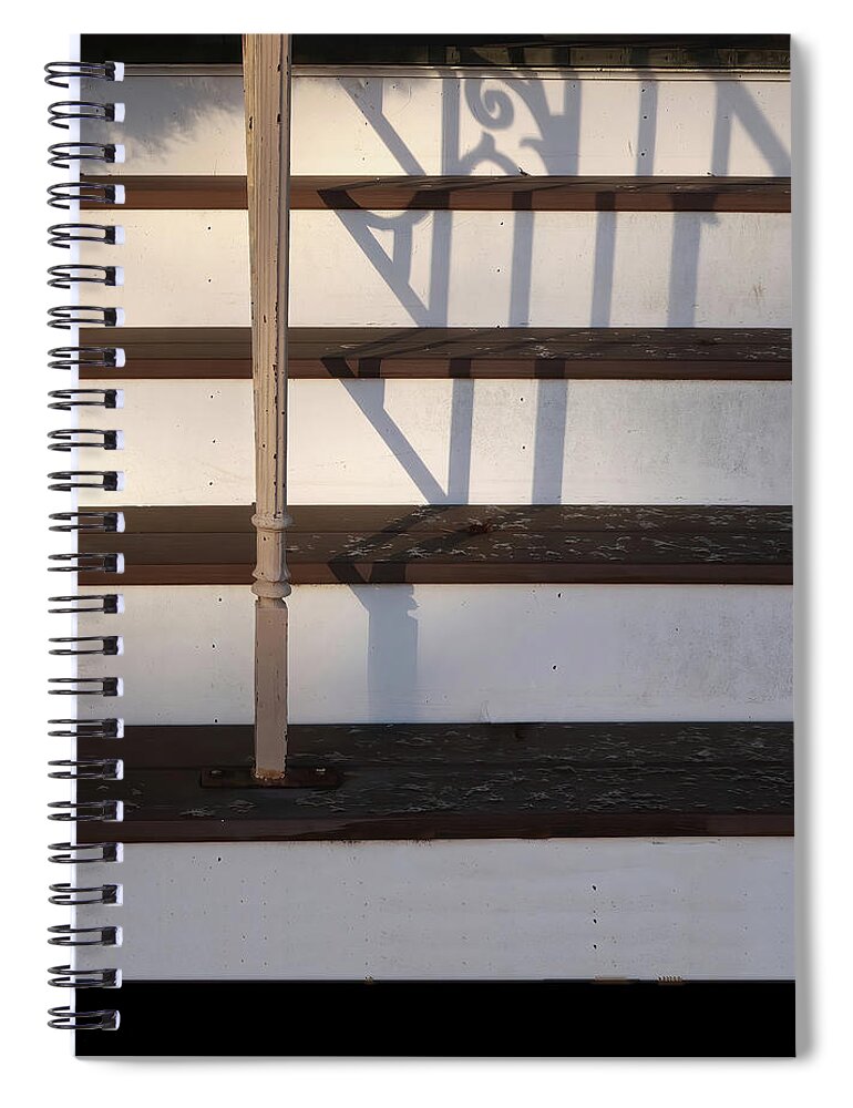 Steps Spiral Notebook featuring the photograph Phantom Shadows On Steps by Gary Slawsky
