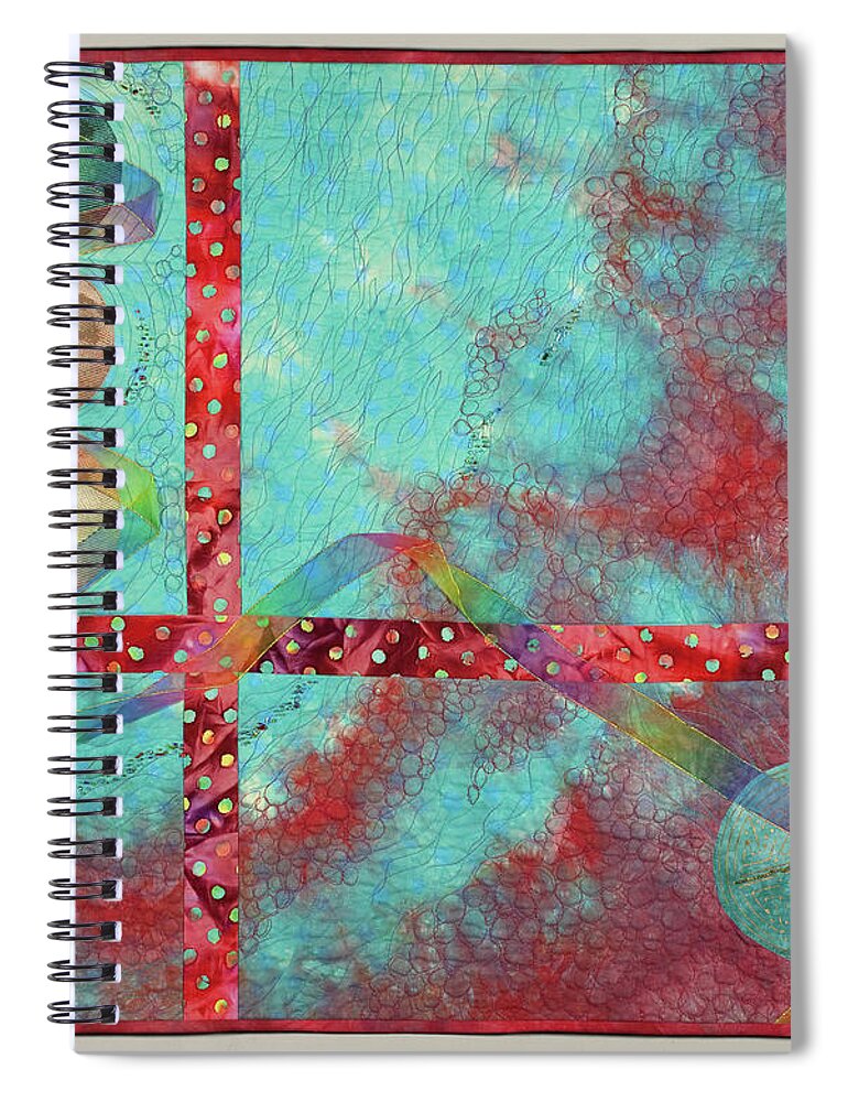 Wall Hanging Spiral Notebook featuring the mixed media Phases by Vivian Aumond