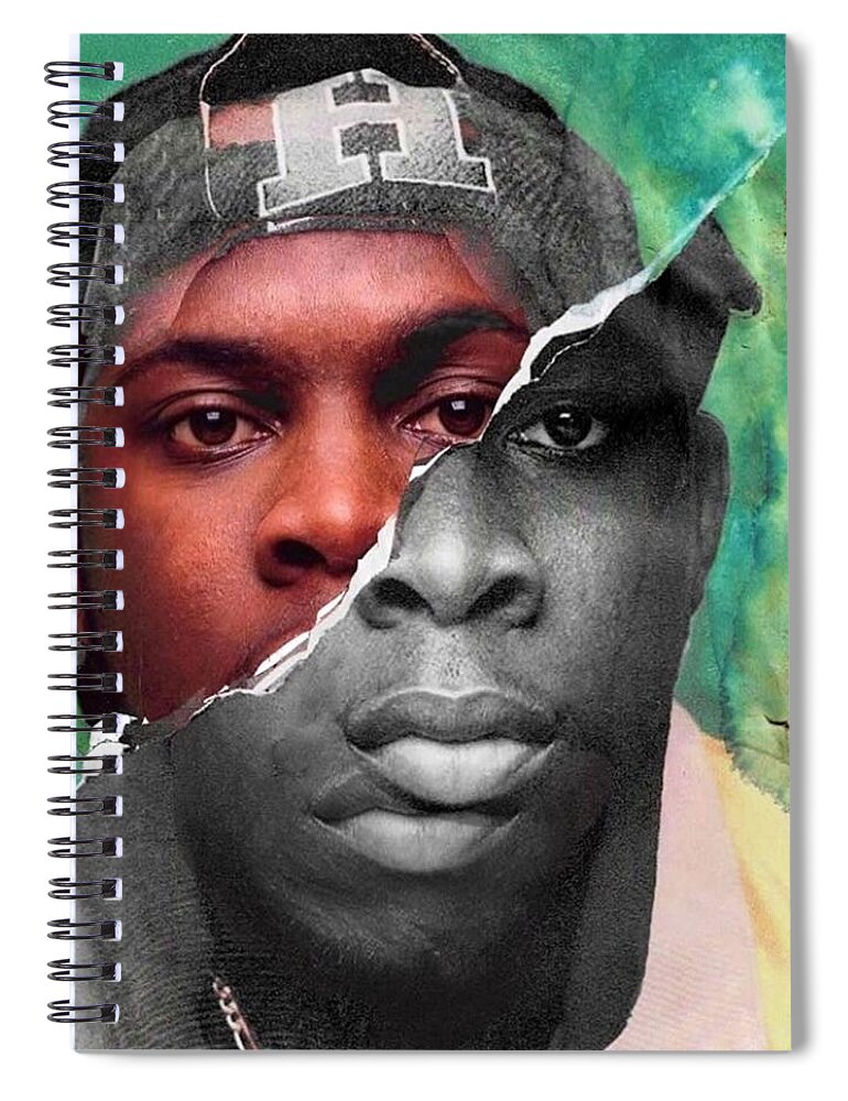 Hiphop Spiral Notebook featuring the digital art PhifeDAWG by Corey Wynn