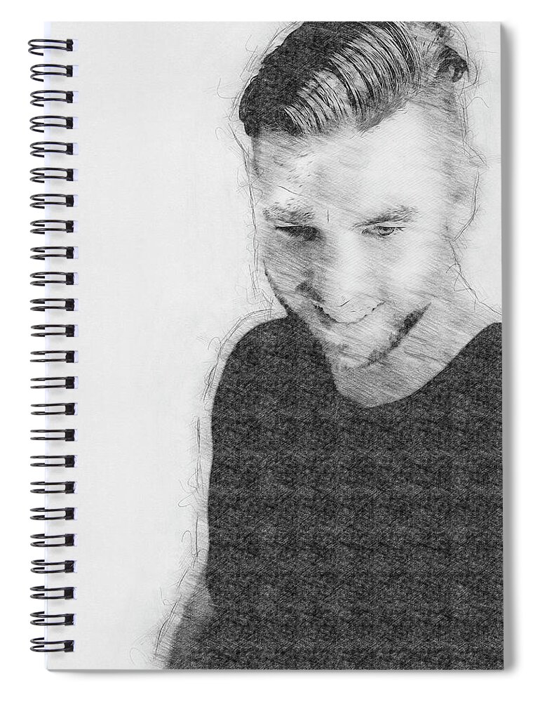 Sketch Spiral Notebook featuring the photograph Phil Sketched by Jim Whitley