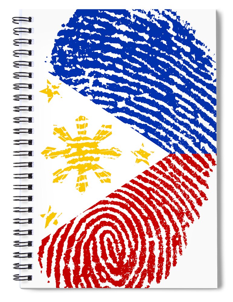 Philippines Flag Fingerprint Philippinos Gift Country Pride Identity Proud  Spiral Notebook by Funny Gift Ideas - Pixels