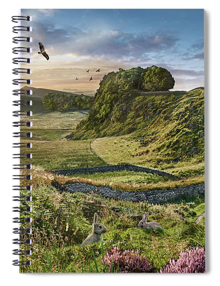 Hadrians Wall Spiral Notebook featuring the photograph Photo of Hadrians Wall, Northumberland, England, UK by Paul E Williams
