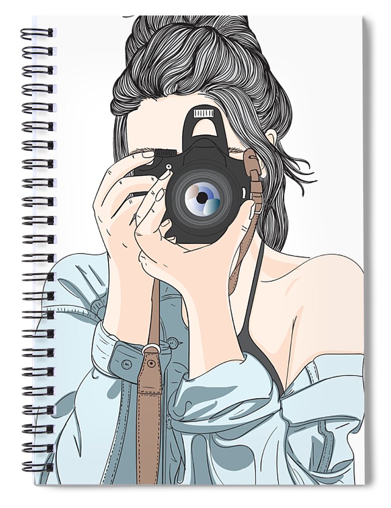 Premium Vector | Sketch of young photographer shooting on his camera