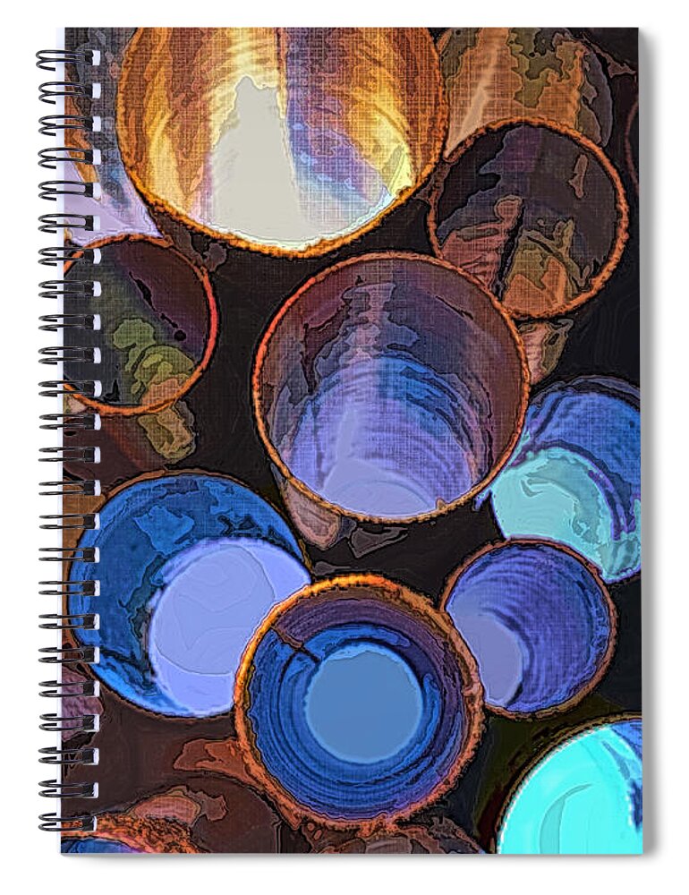 Blues Spiral Notebook featuring the digital art Pick Your Blues by Deb Nakano
