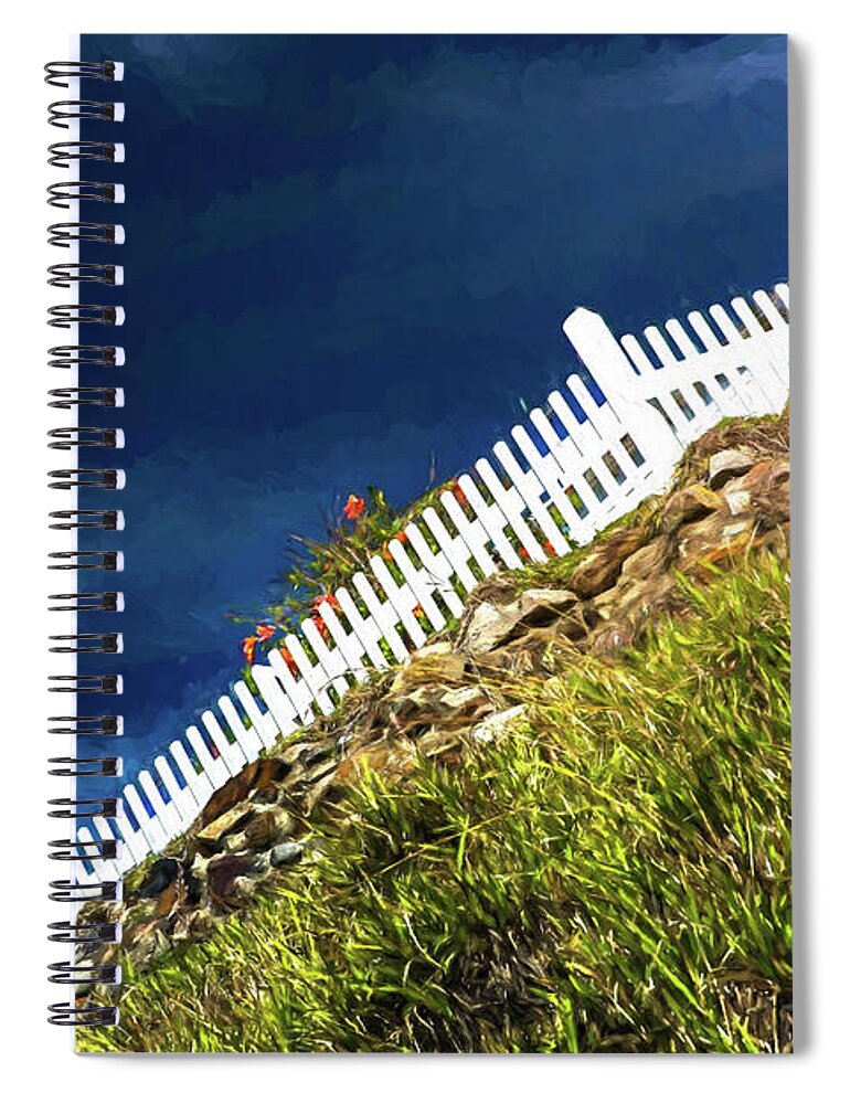 White Picket Fence Spiral Notebook featuring the photograph Picket fence, Cezanne style by Sheila Smart Fine Art Photography