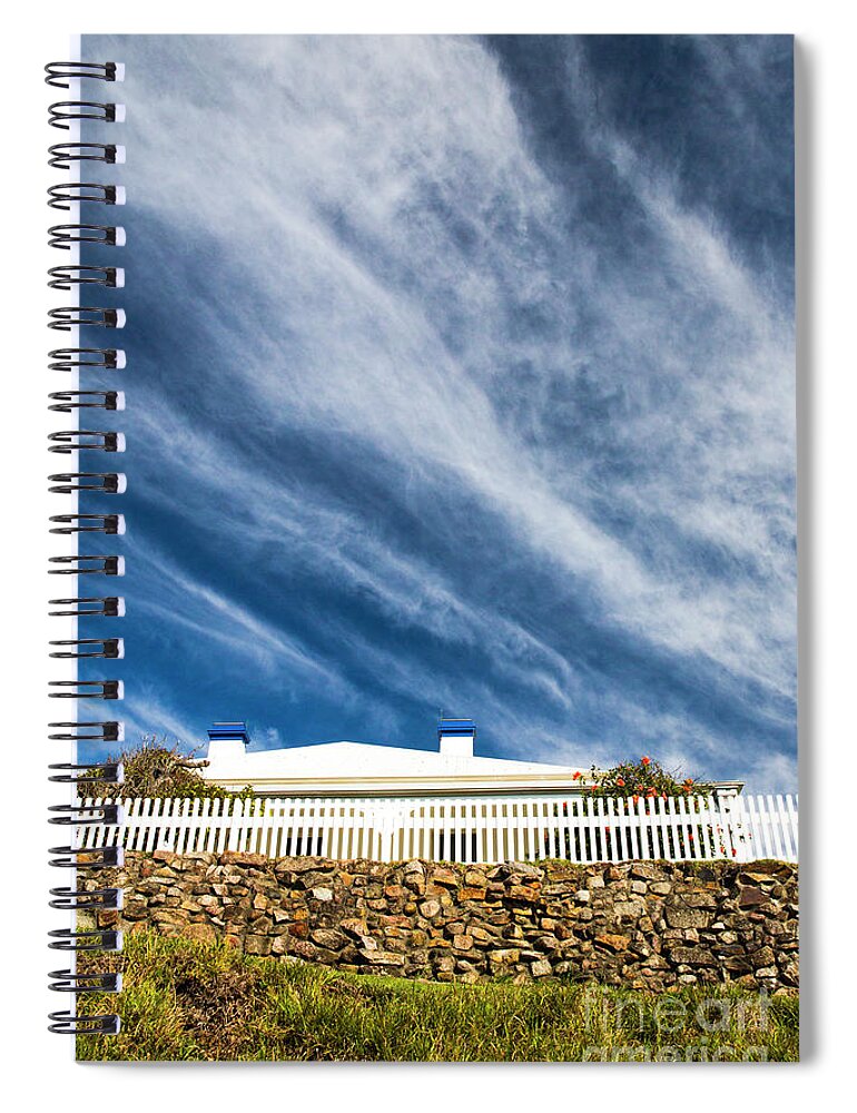 White Picket Fence Spiral Notebook featuring the photograph Picket fence by Sheila Smart Fine Art Photography