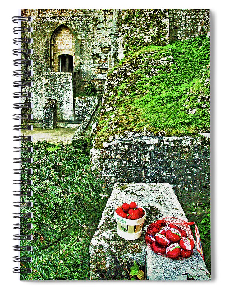 Picnic At Mont Saint Michel Spiral Notebook featuring the photograph Picnic at Mont Saint Michel by Susan Maxwell Schmidt