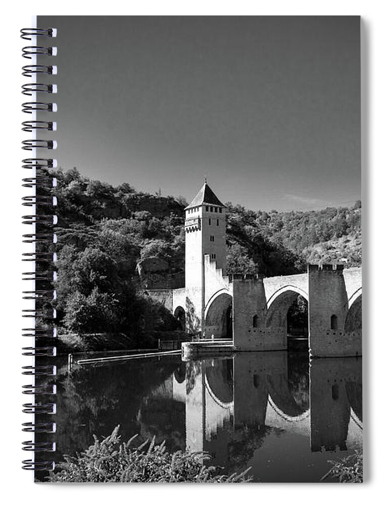 Cahors Spiral Notebook featuring the photograph Picturesque Pont Valentre in Cahors by Seeables Visual Arts