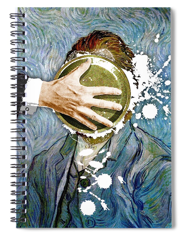 Van Gogh Spiral Notebook featuring the painting Pie In The Face Van Gogh Self Portrait by Tony Rubino