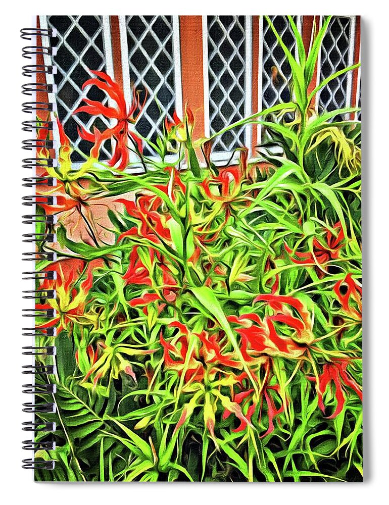 Alicegipsonphotographs Spiral Notebook featuring the photograph Pieces of Orange and Red by Alice Gipson