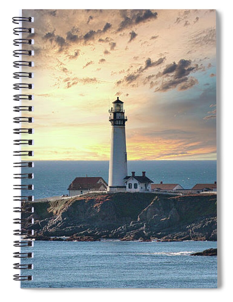 Pigeon Point Lighthouse Spiral Notebook featuring the photograph Pigeon Point Lighthouse Pacific Ocean by Chuck Kuhn