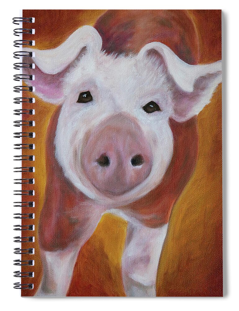 Art Spiral Notebook featuring the painting Piglet Piccinni by Tammy Pool