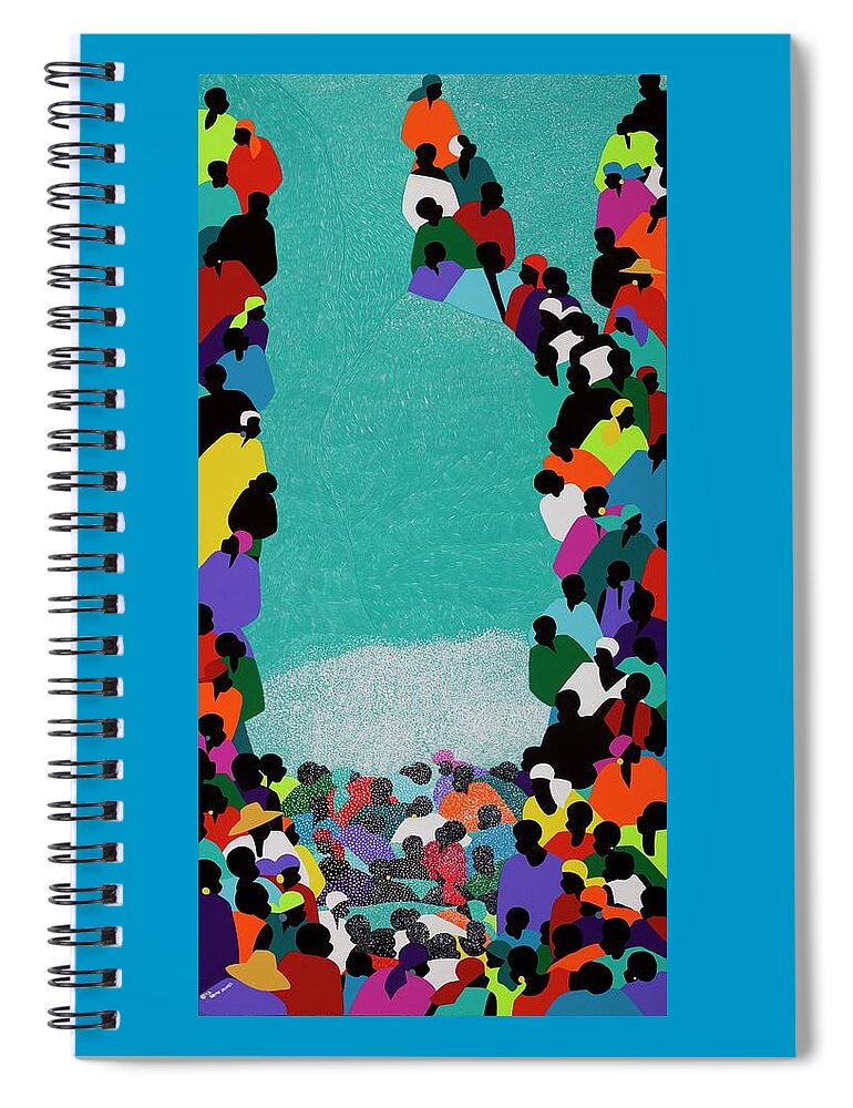 Waterfall Spiral Notebook featuring the painting Pilgrimage Saut d'Eau by Synthia SAINT JAMES