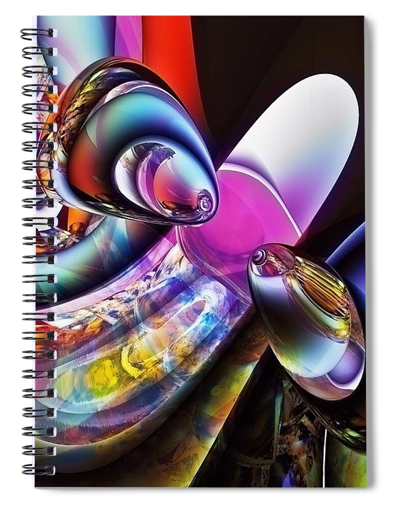  Spiral Notebook featuring the digital art Pinball by Tom McDanel