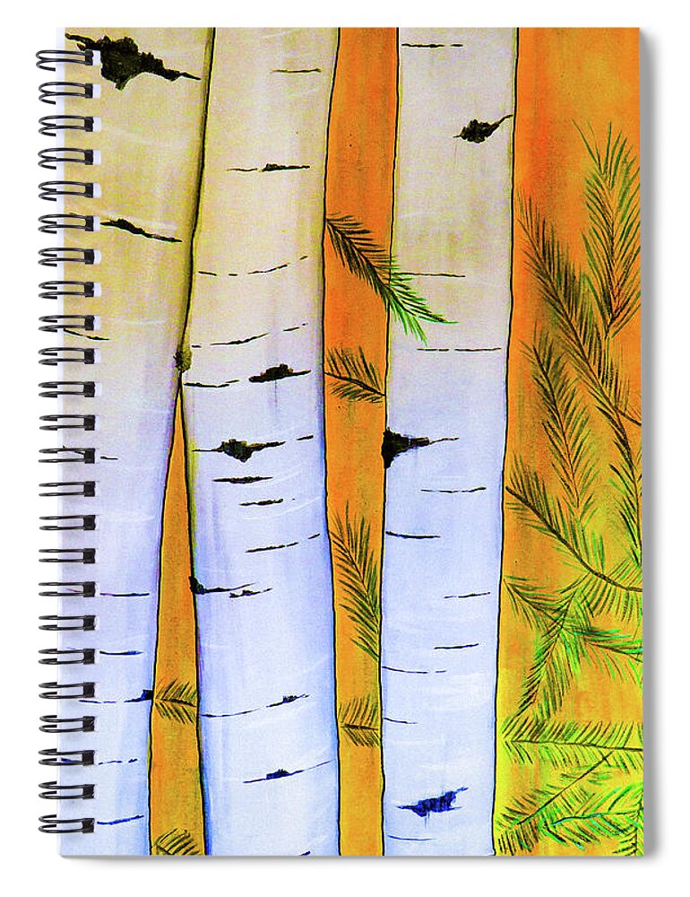 Pines Spiral Notebook featuring the painting Pines Too Bold by Ted Clifton