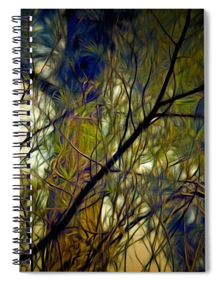 Branches Spiral Notebook featuring the mixed media Piney Branches by Christopher Reed