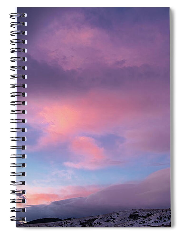 Montana Spiral Notebook featuring the photograph Pink Axtel Sunrise in Montana by Wes Hunt