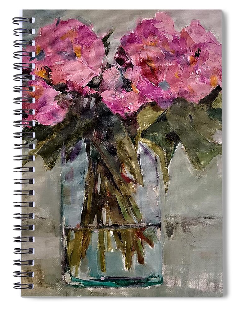Flowers Spiral Notebook featuring the painting Pink Azaleas by Sheila Romard