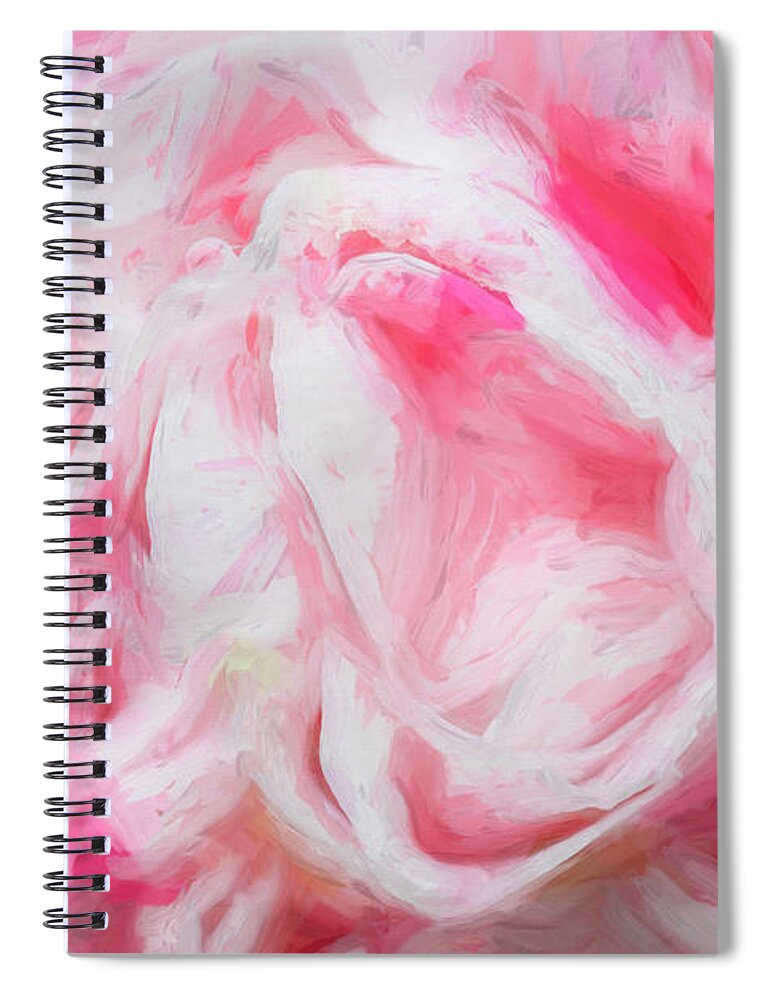 Camellia Abstract Spiral Notebook featuring the photograph Pink Camellias Japonica Abstract X104 by Rich Franco