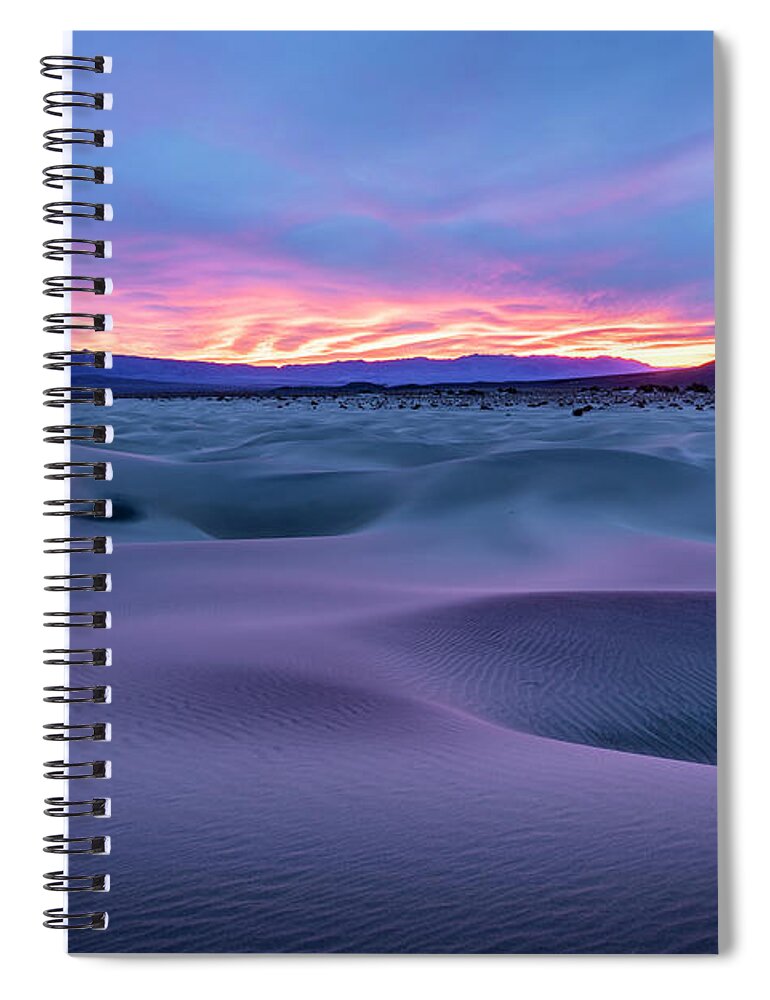 Death Valley Spiral Notebook featuring the photograph Pink Dunes by Erin Marie Davis