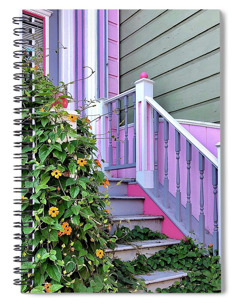  Spiral Notebook featuring the photograph Pink Entry by Julie Gebhardt