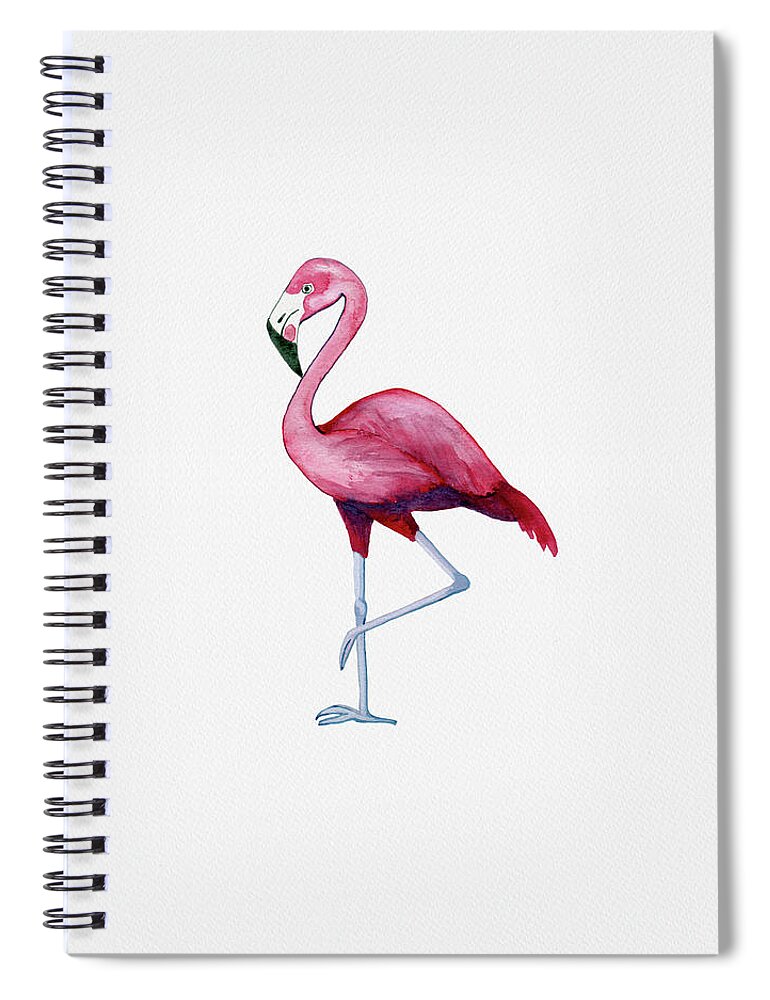 Flamingo Spiral Notebook featuring the painting Pink Flamingo by Michele Fritz